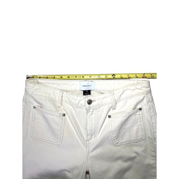 Current/Elliott Cream Utility Straight Leg Jeans Size 31 Off White Denim - Picture 4 of 8